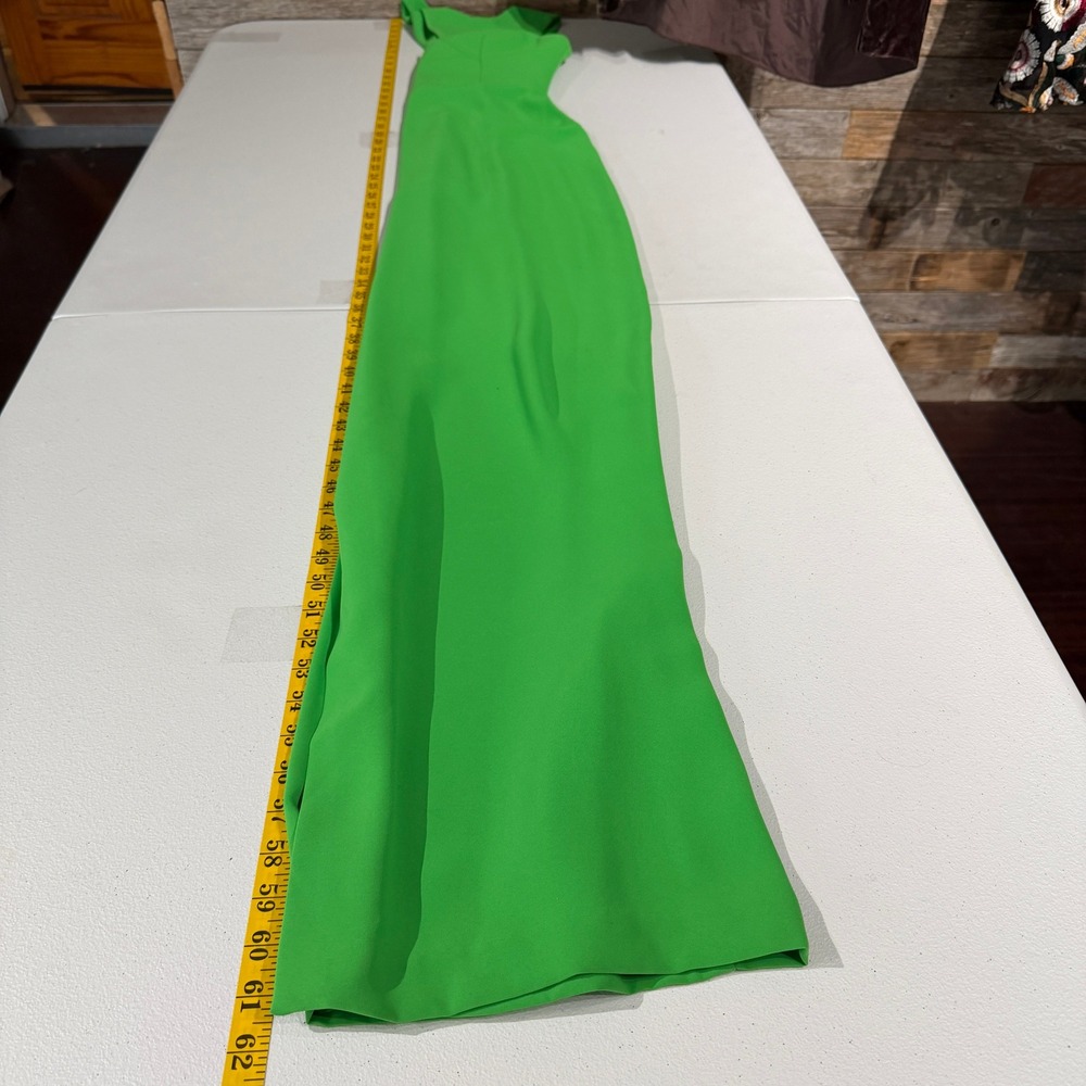 Amanda Uprichard Green Asymmetrical Cutout Gown Slit‎ Evening Maxi Dress XS USA - Picture 7 of 10